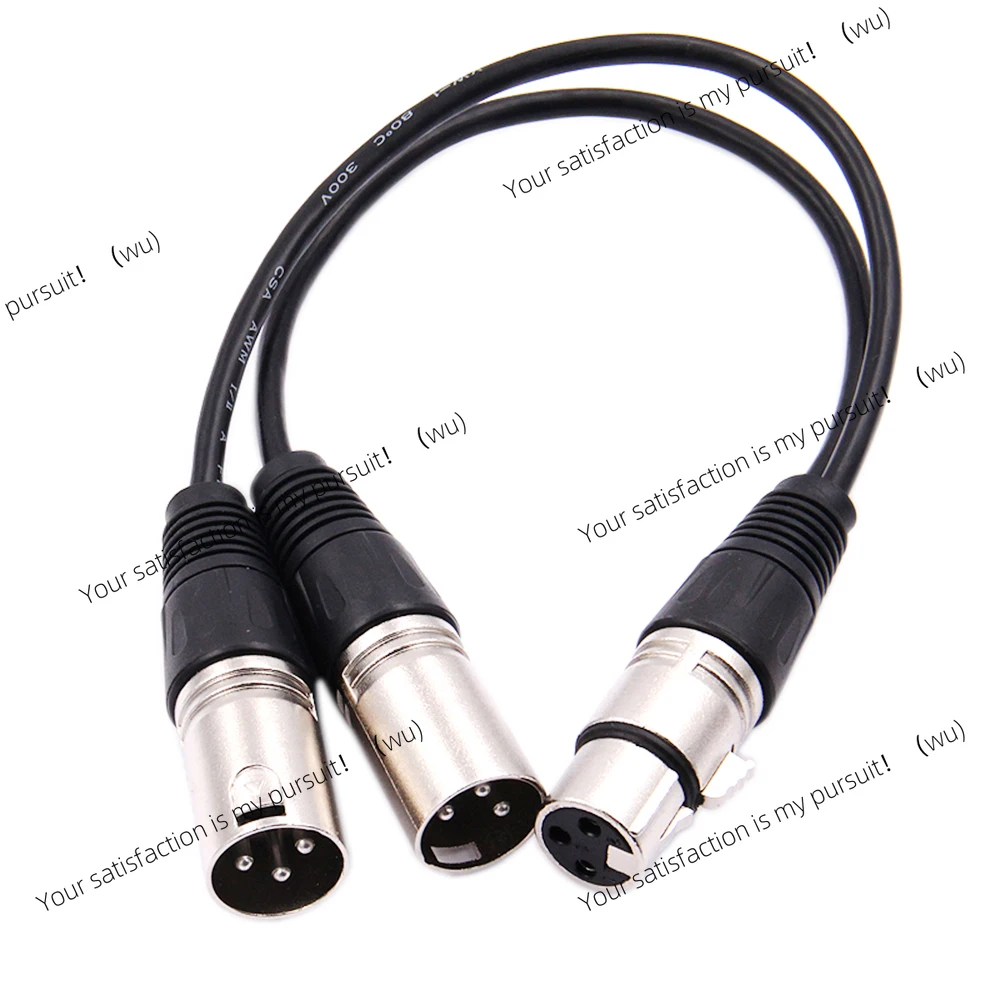 ZOCI-30cm 3 Pin XLR FEMALE Jack To Dual 2 MALE Plug Y SPLITTER Cable Adaptor 1 FT Foot Cord