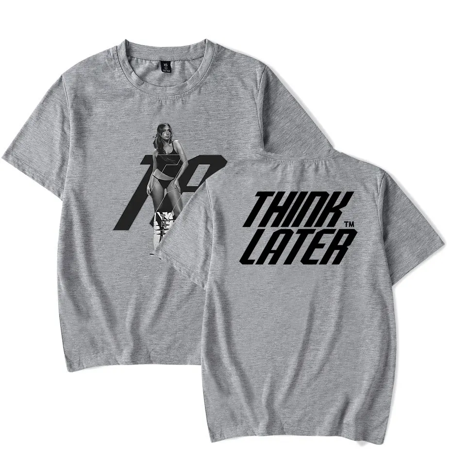 Tate McRae THINK LATER T-Shirt Hip Hop Crewneck Short Sleeve Men Women's Harajuku Tee Clothes