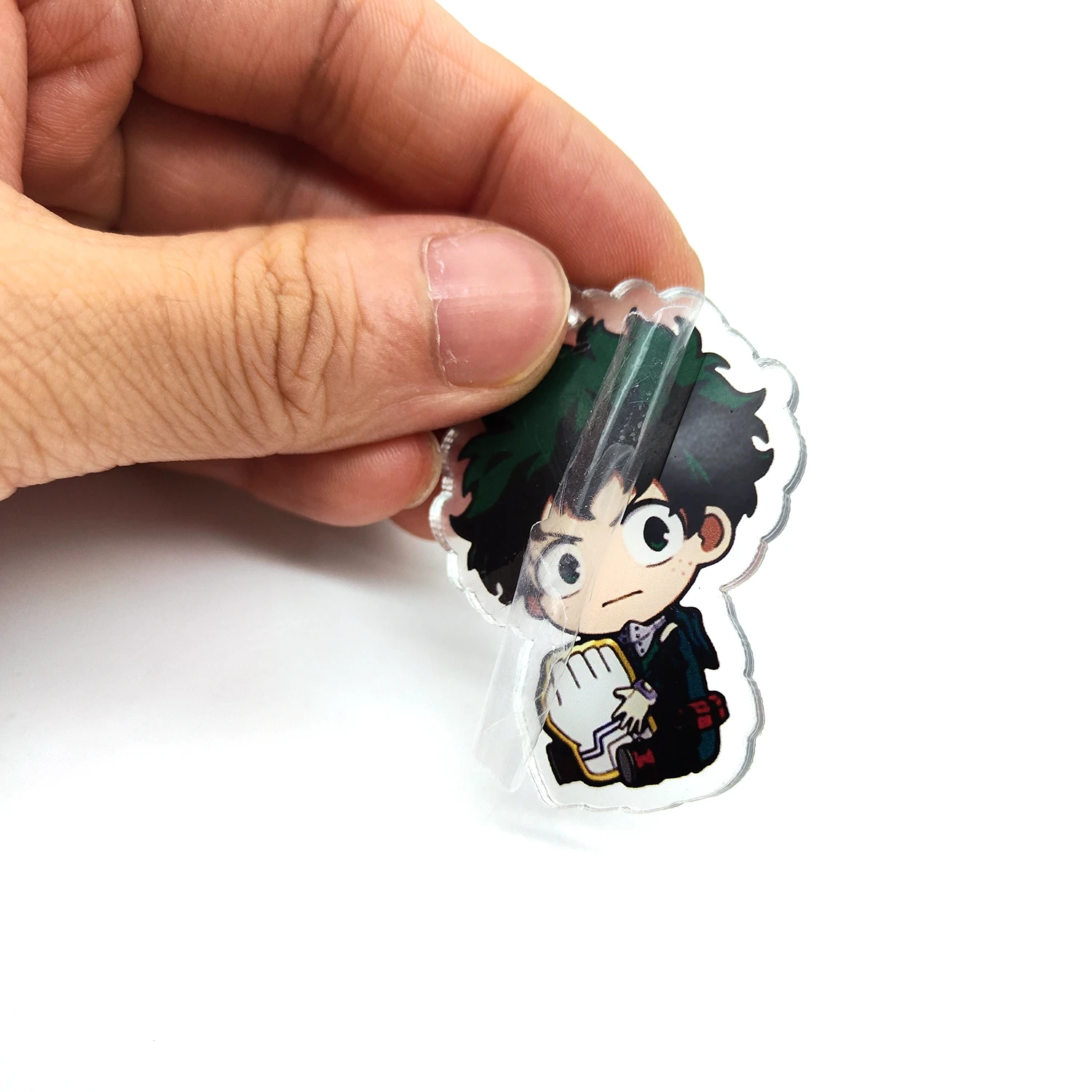 Anime herói acrílico Keychain, acessórios pingente transparente, presente bonito dos desenhos animados, Izuku Bakugo Katsuki