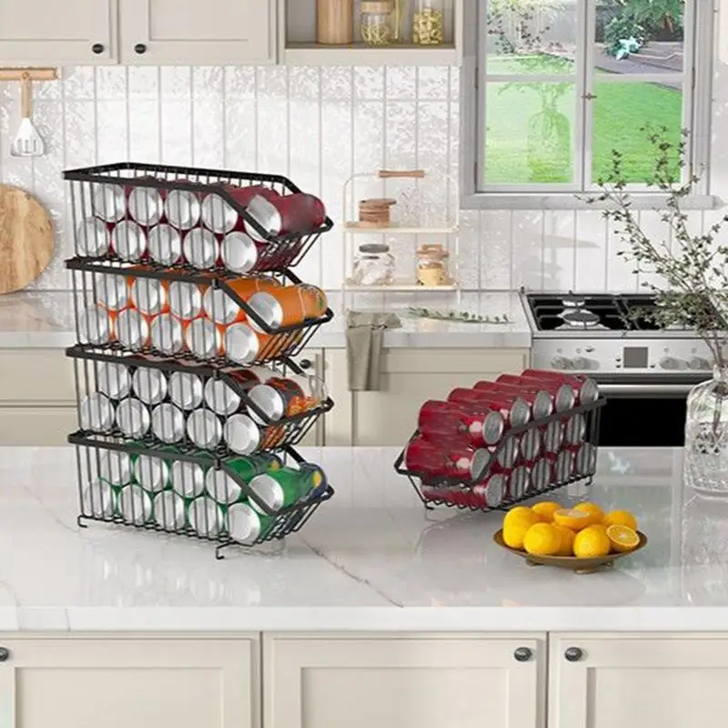 

Can Organizer For Pantry Canned Food Organizer Can Organizer For Cabinet 2X Iron Dispenser Stackable 2 Tier Heavy Duty For