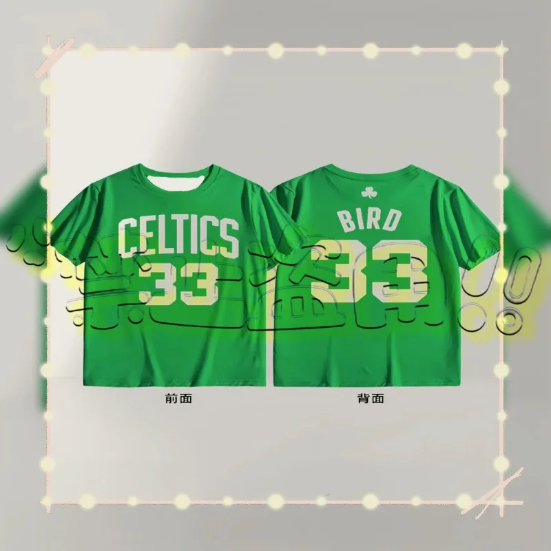 24/25 Latest Explosive Basketball Series Celtics Bill No. 33 Casual Sports Tide Men's Fashion Adult Children's Men's T-shirt