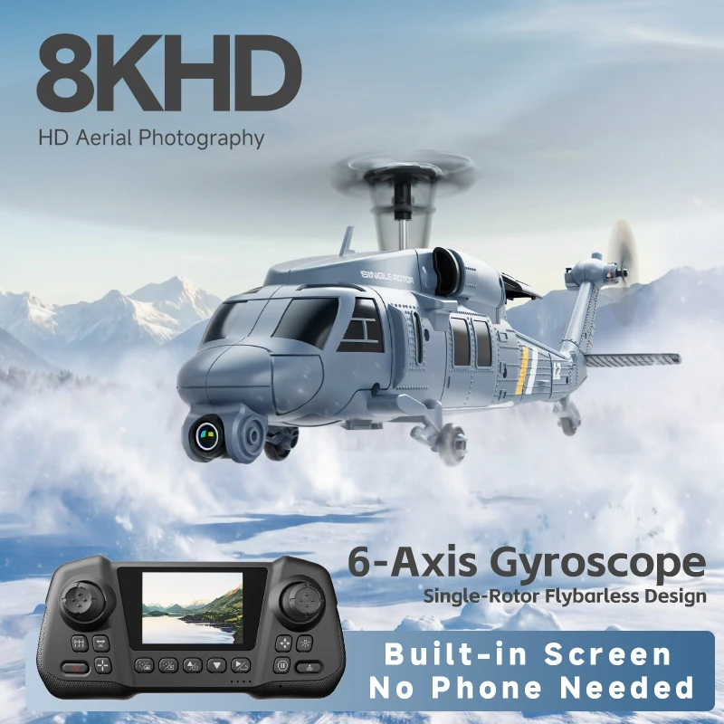 L2 RC Helicopter 6-axis Gyroscope 8k Camera RC drone Altitude Hold Optical Flow Remote Control Helicopter Rc Toys for Kid Adult
