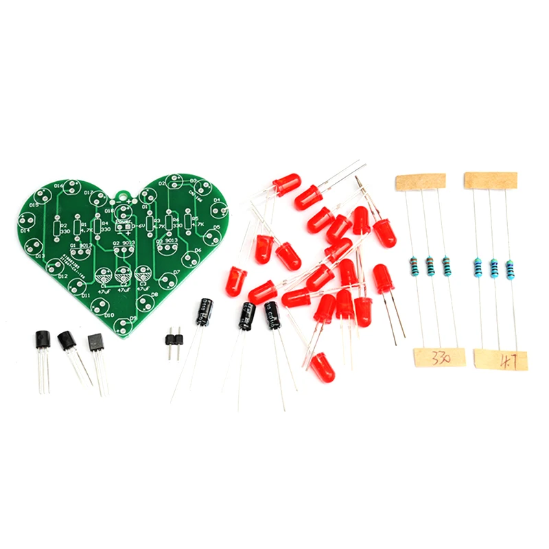 شكل قلب مجموعة مصابيح المياه مصباح ليد قلبي لتقوم بها بنفسك عدة إلكترونية الحب ضوء لتقوم بها بنفسك مهارات الإنتاج التدريب ممارسة لحام