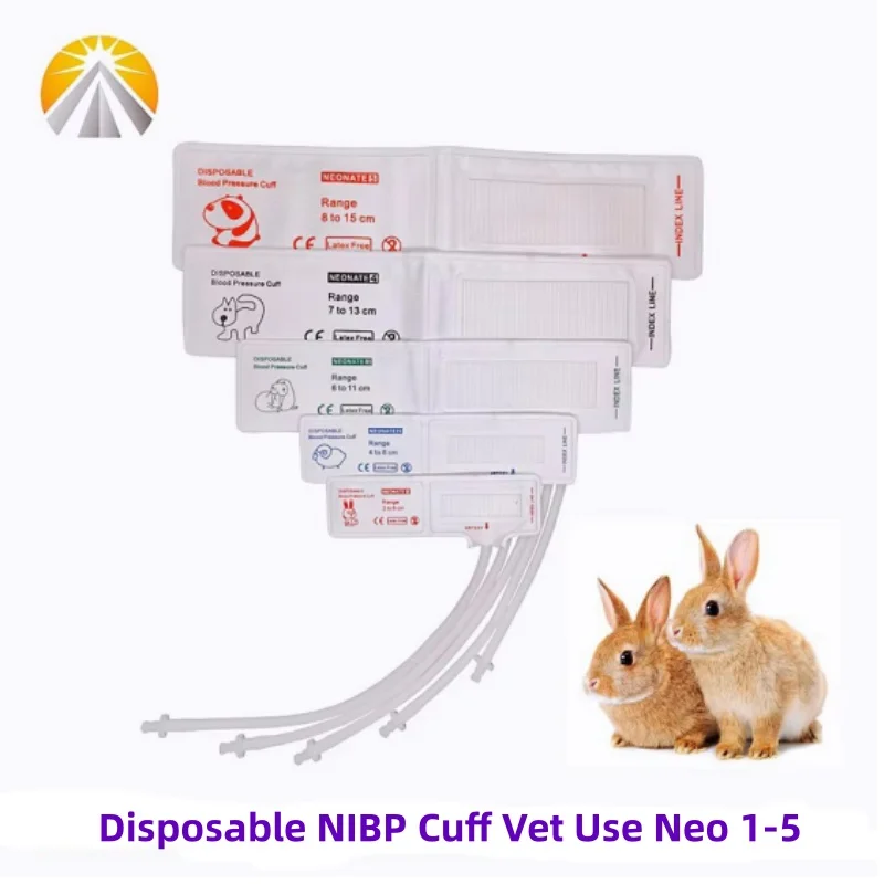 Disposable Vet NIBP Pressure Cuff For Veterinary Animal Use Pet Patient Monitor Different Sizes Single Hose with Connectors