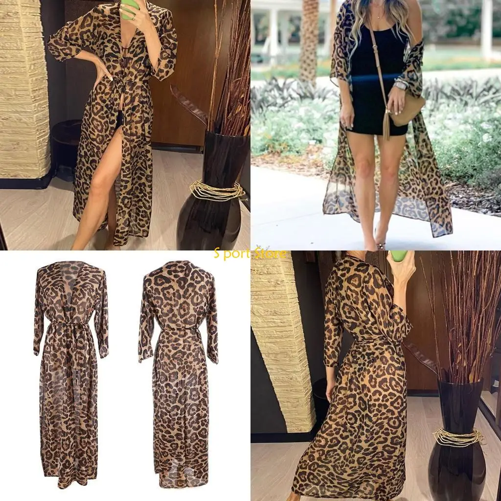 

U2JB Women Cover-ups Swimwear Beach Dress Beachwear Robe Long Waistband Bikinis Cover