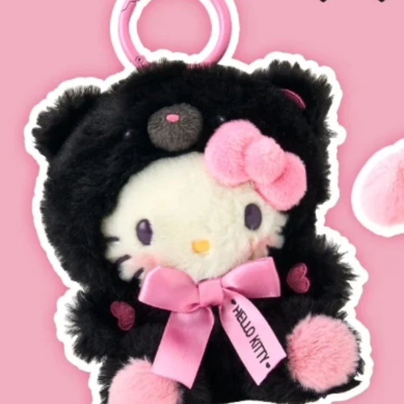 Sanrio giapponese orso nero e rosa serie di costumi portachiavi con ciondolo in peluche borsa con coulisse casuale a sorpresa per i regali di Capodanno