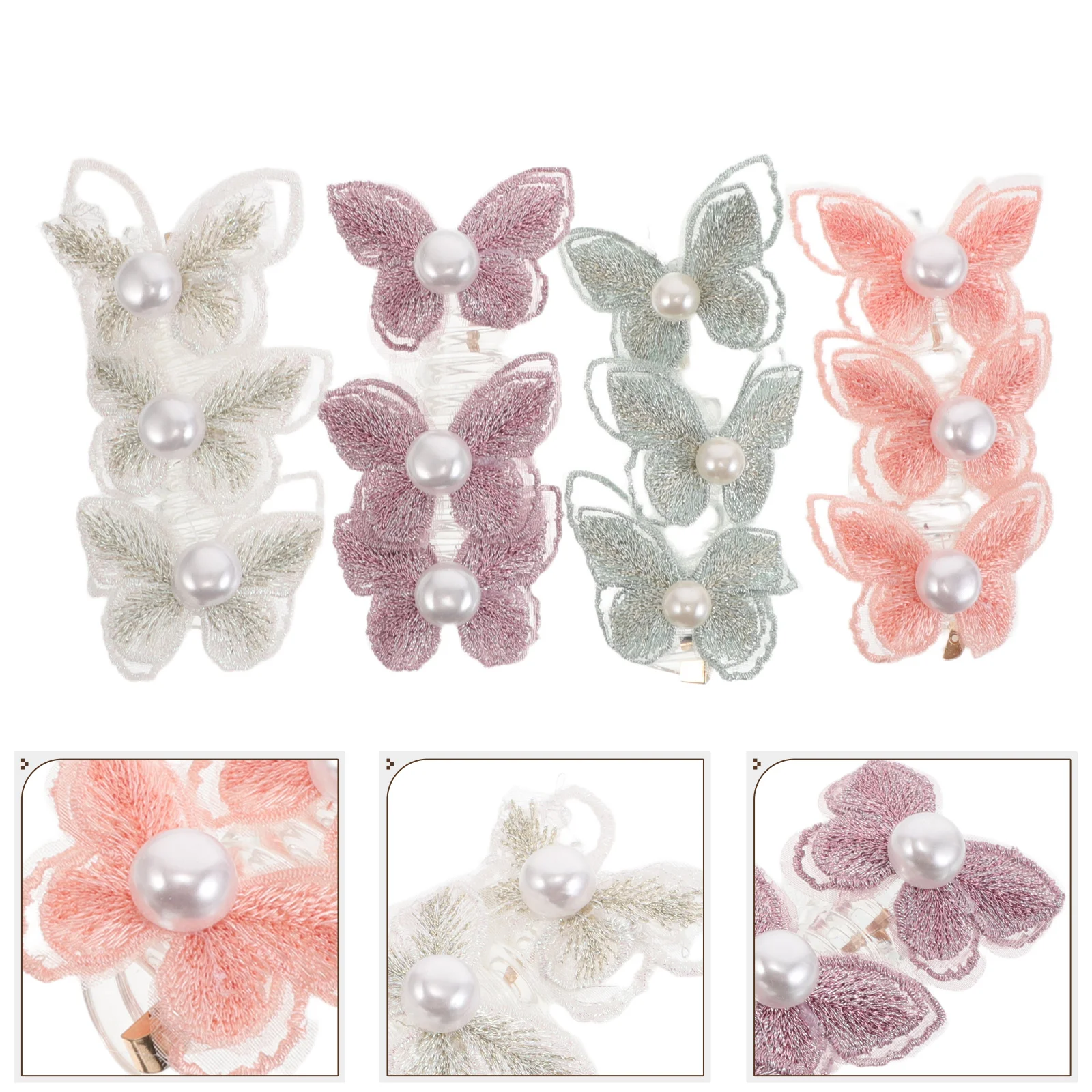

4 Pcs Headbands for Hair Spiral Ties Coil Butterfly Rope Cloth Elastic Telephone Cord Wire Miss
