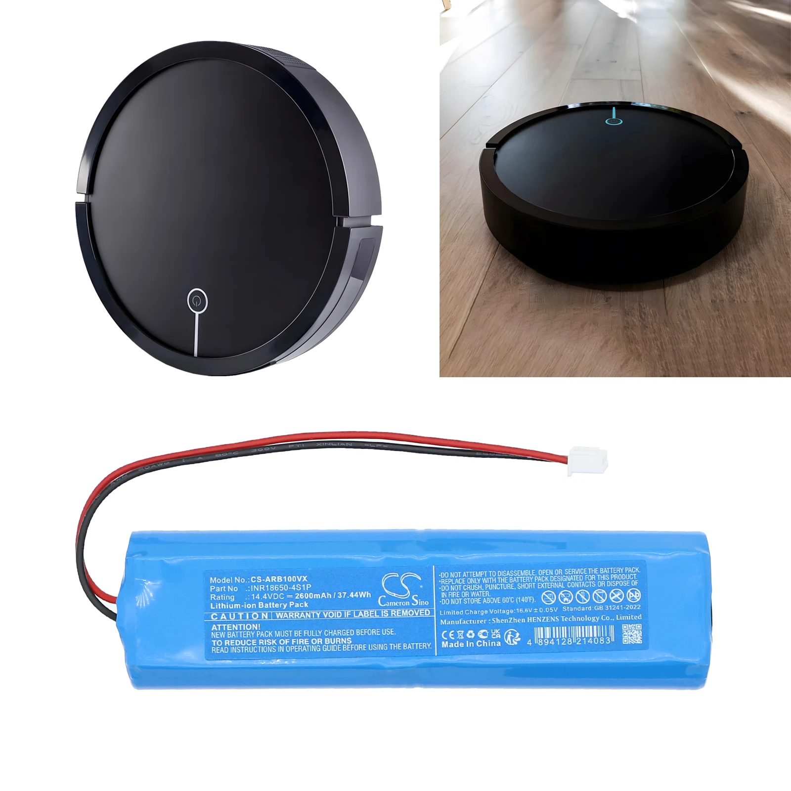 

Сменная батарея CS для Zeegma, Overmax Zonder Robo, PN: INR18650-4S1P, 2600 мАч / 37,44 Вт·ч