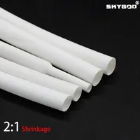 1m Heat Shrink Tube White Dia 1 2 3 4 5 6 7 8 9 10 12 14 16 20 25 30 40 50 mm 2:1 Polyolefin Thermal Cable Sleeve Insulated