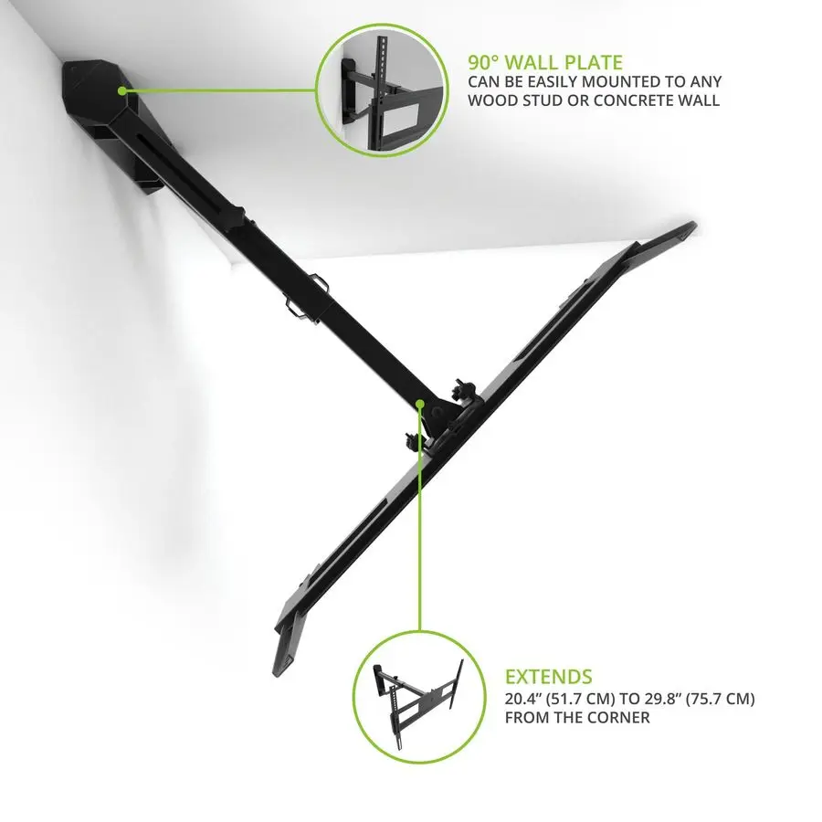 Supporto TV angolare telescopico FMC1 per TV da 40 pollici a 60 pollici Nero