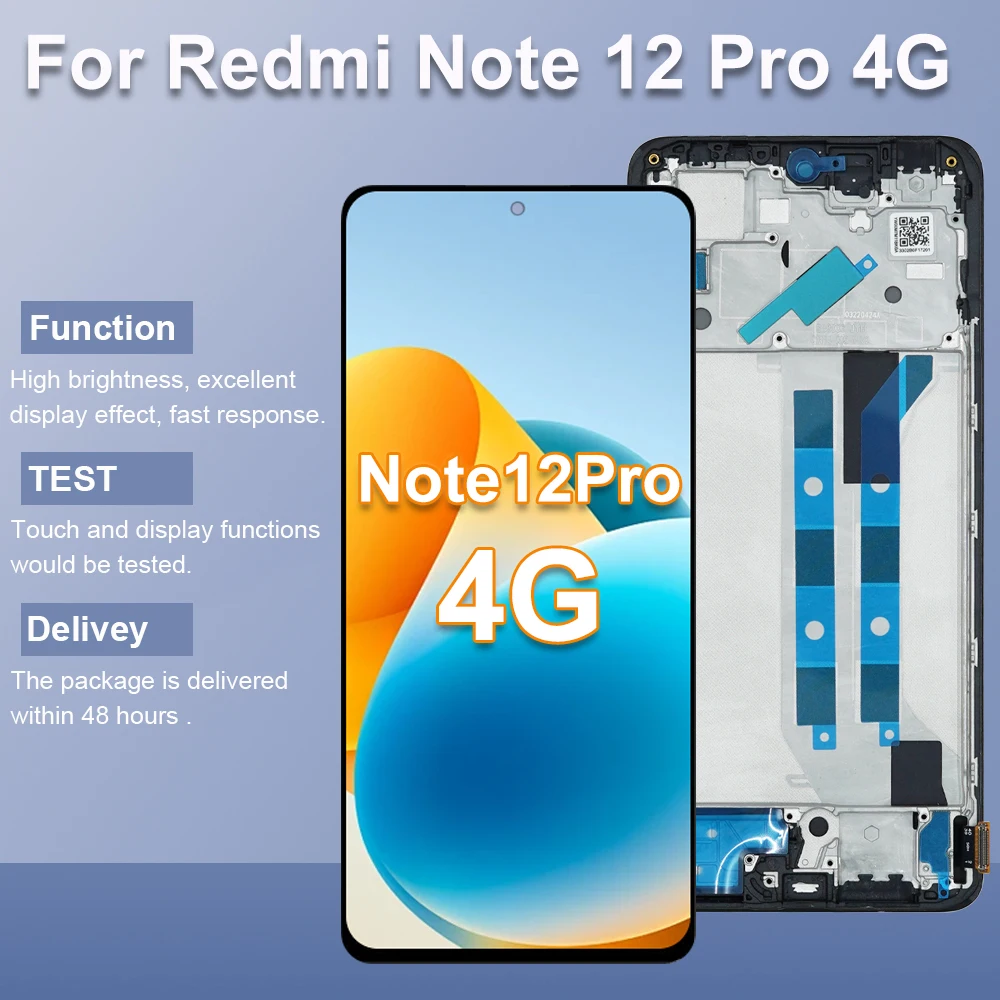Xiaomi Redmi Note 12 Pro 4G için AMOLED Ekran 2209116 AG 2209116 Redmi Note 12 Pro 4G için AG LCD Ekran Dokunmatik Ekran Düzeneği