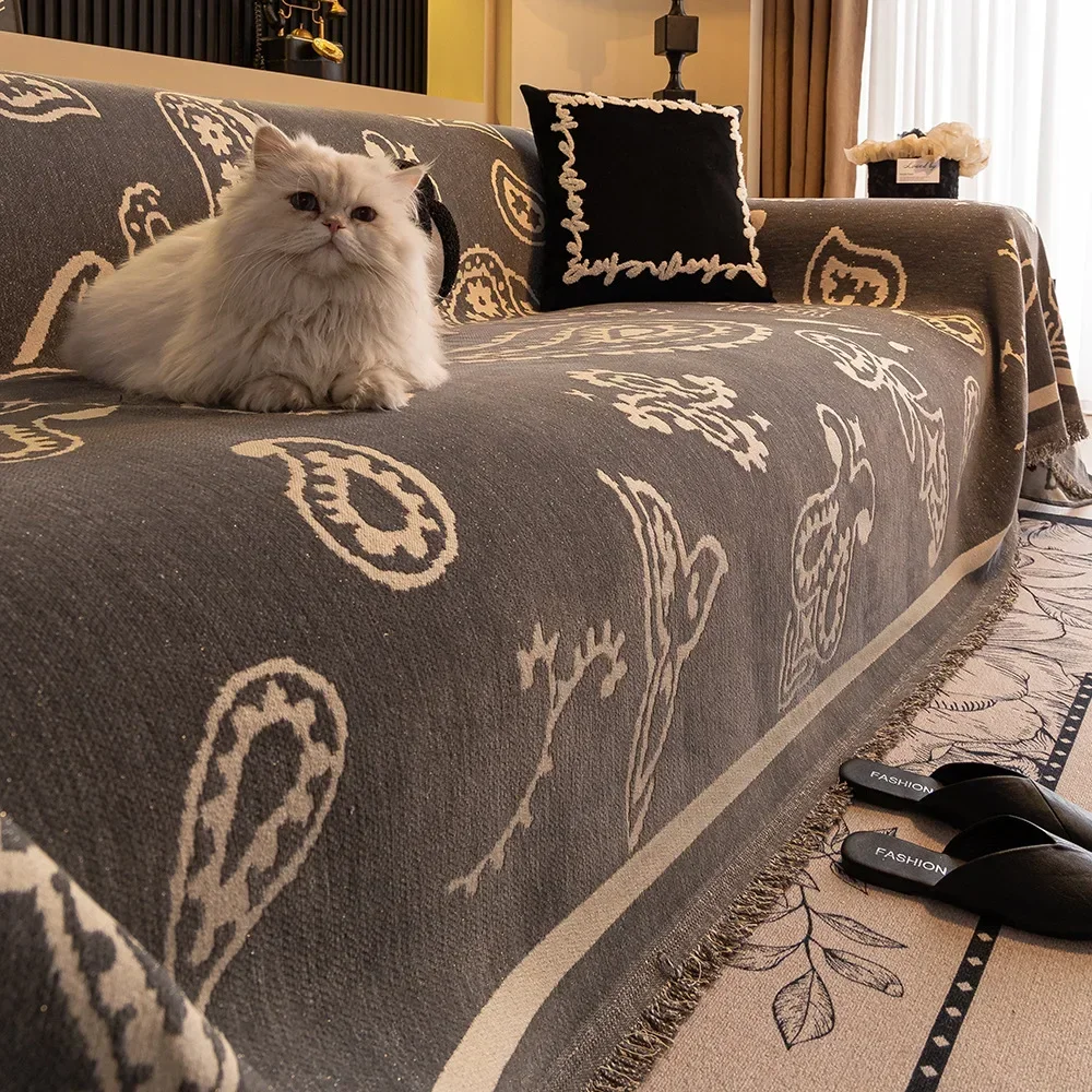 Luxury High-grade Non-slip Sofa Cover Cloth Chenille Four Seasons Universal Anti-cat Scratch All-inclusive Sofa Towel Sofa Cover