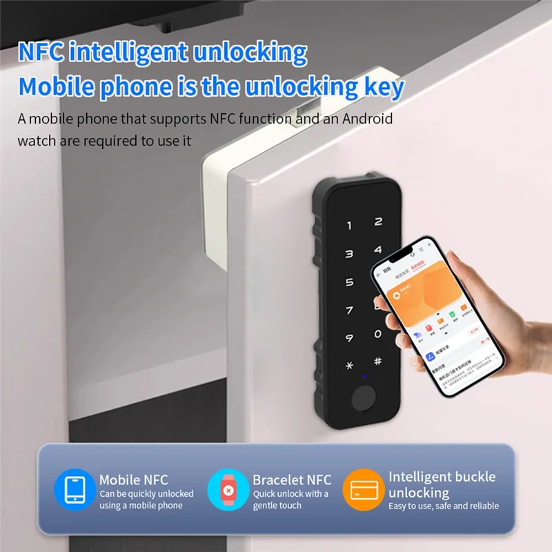 News Tuya Bluetooth Smart Wood Cabinet Fingerprint Electronic Lock App Remote Control For Furniture Drawer Locker