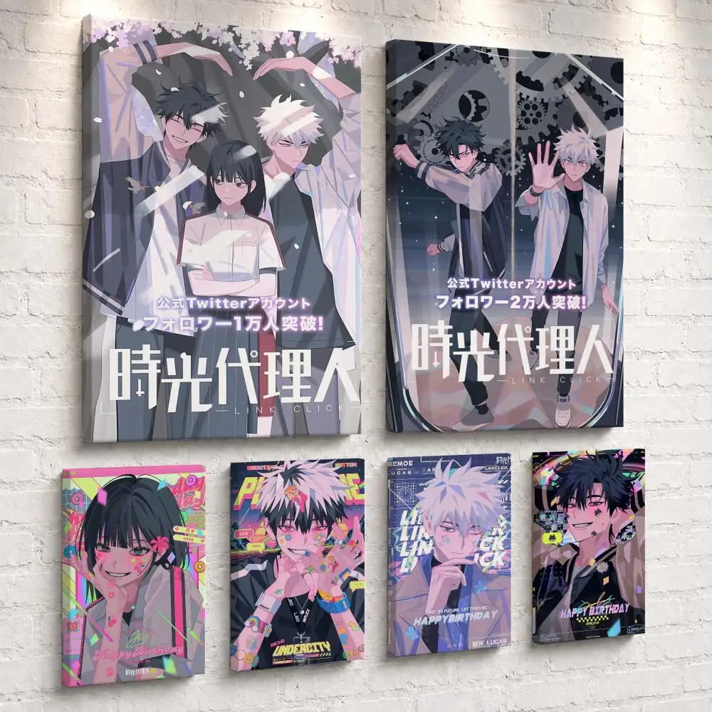 Anime L-Link C-Click Framed Wall Painting Ready to Hang Canvas Poster for Bedroom Living Room Hallway Home Decor Gift