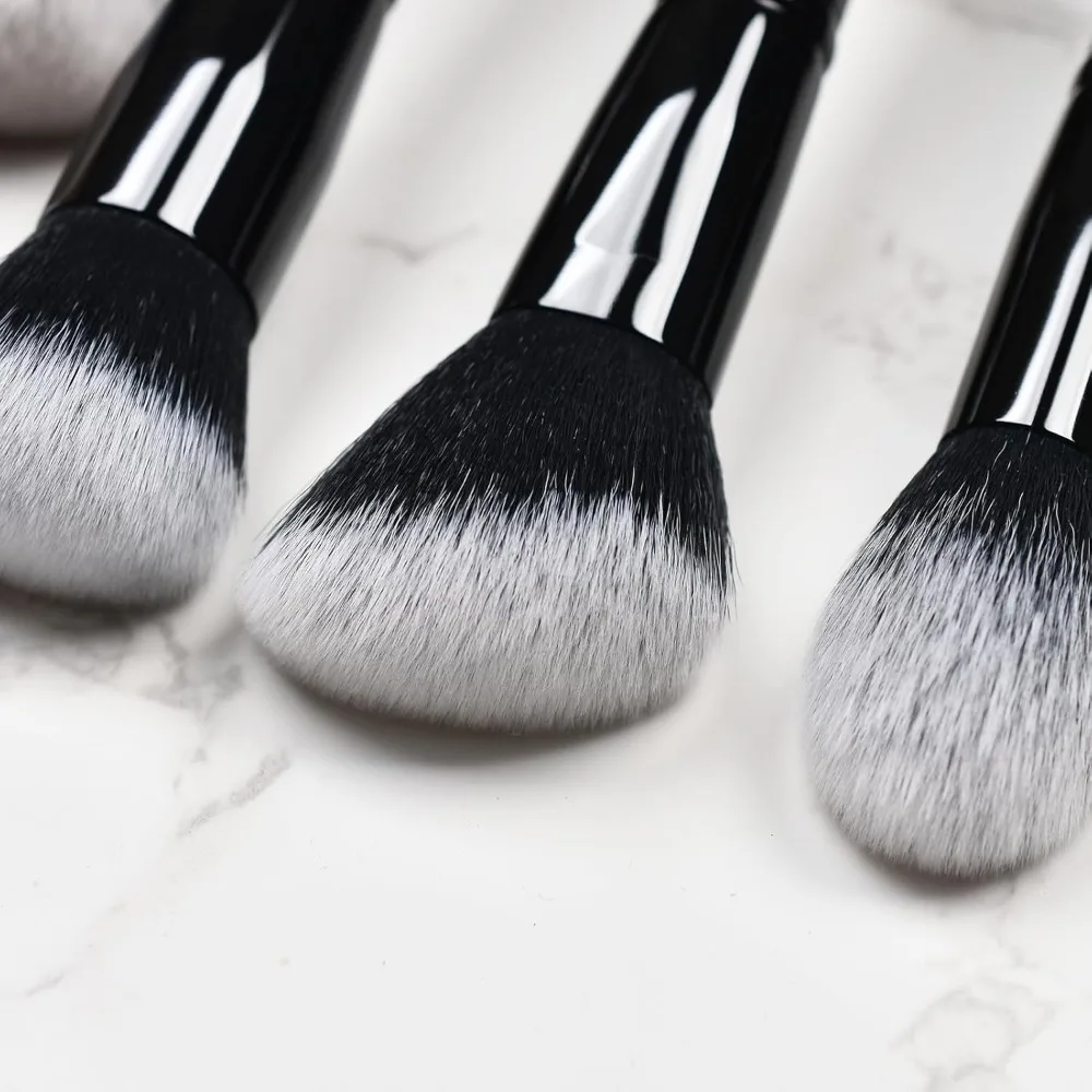 4-teiliges professionelles Make-up-Pinsel-Set für das ganze Gesicht mit einziehbarem Kabuki-Airbrush für Puder, Flüssigkeit, Creme, abgewinkelter Rougepinsel, Fo