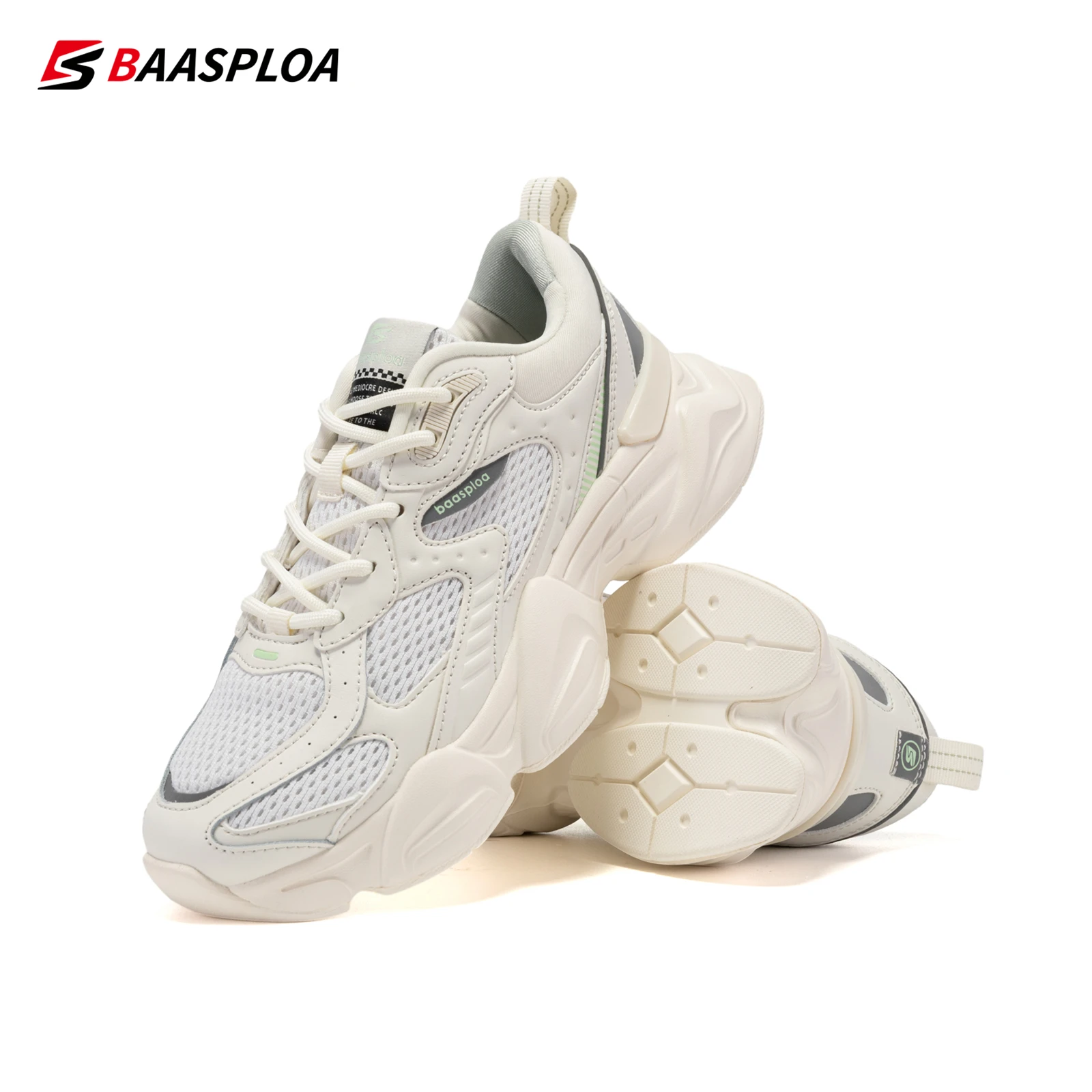 Baasploa Women Sport Shoes Lightweight Breathable Comfort Running Shoes Women Walking Sneakers Slip On Ladies