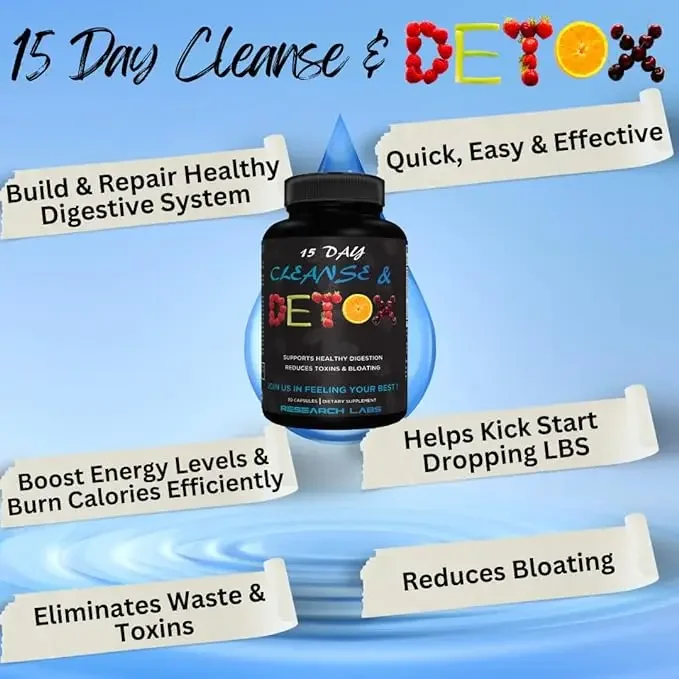 15-Day Colon Cleanse and Detox Digestion - Relieve Constipation, Eliminate Toxins, Replenish Energy, Safe and Effective Formula