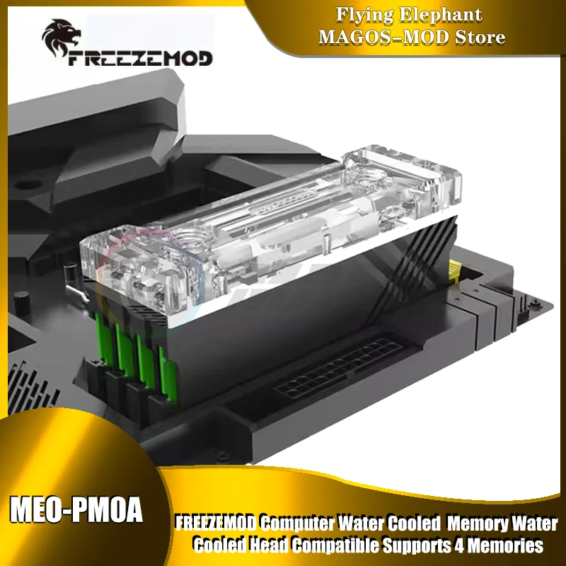 FREEZEMOD PC Memory Watercooler, RAM Water Block Supports 4 Memory Modules(Standard Wide Version) MEO-PM0A