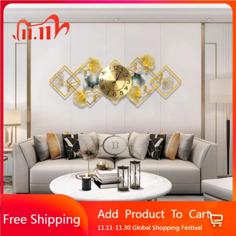 Metalowe zegary ścienne do restauracji Nordic Art minimalistyczny cichy estetyczny zegarek ścienny Art Mural Reloj De Pared dekoracja salonu