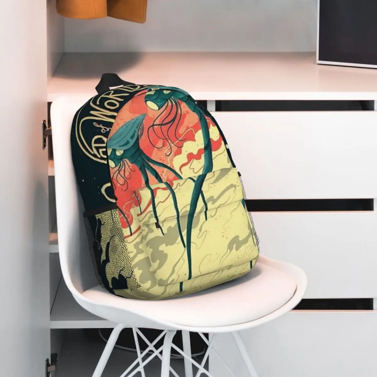 Mochila escolar casual leve impressa da Guerra dos Mundos para escola, ao ar livre, compras, escritório de 15 polegadas