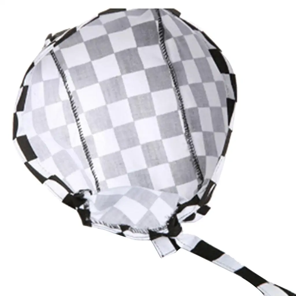 Catering Chef Cap Black White Grid Pattern Unisex Skull Cap Waiter Hat for Restaurant Service