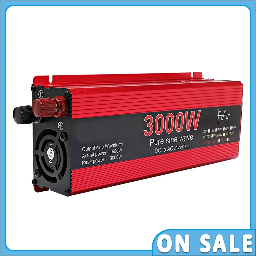 

1000W 2000W 2200W 3000W Pure Sine Wave Power Inverter DC 12V to AC 110V Car Charger Plug Inverter Adapter Converter