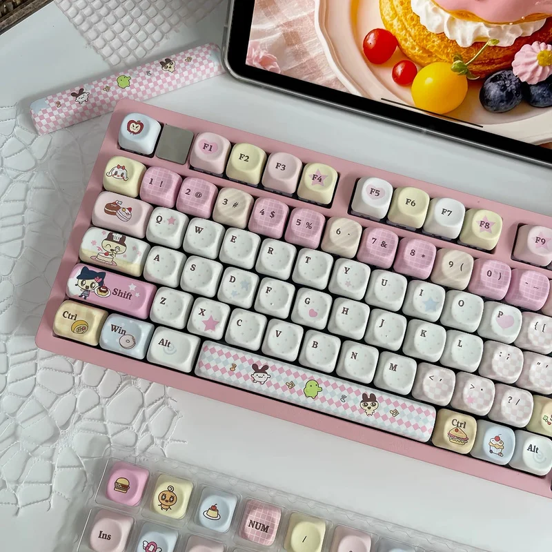 Cute Anime Keycaps,134 Keys MOA Profile Dye-Sub GMK Custom PBT Key Cap For MX Mechanical Keyboards 61/68/75/84/87/89/96/98/104
