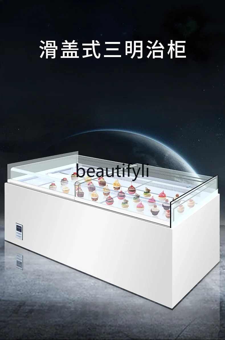 

Z189 Sandwich Cabinet Sliding Door Fruit Fishing Fruit Cutting Cabinet Cake Dessert Refrigerated Display Cabinet