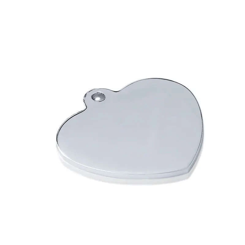 Wholesale 100Pcs Heart Engraving Personalized Dog Tag ID Pendant Necklaces For Man Stainless Steel ID Tags Necklace Accessories