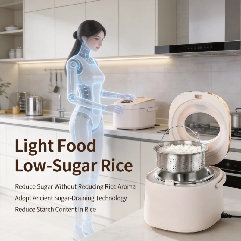 Smart Low Sugar Electric Rice Cooker Steamer With Food Warming Function Portable Household Kitchen Appliance