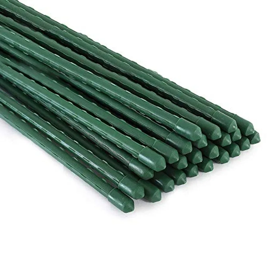 

Garden Stakes 25 Pack Steel Plant Garden Tomato Stakes with Plastic Coat for Climbing Plants 25 Pack