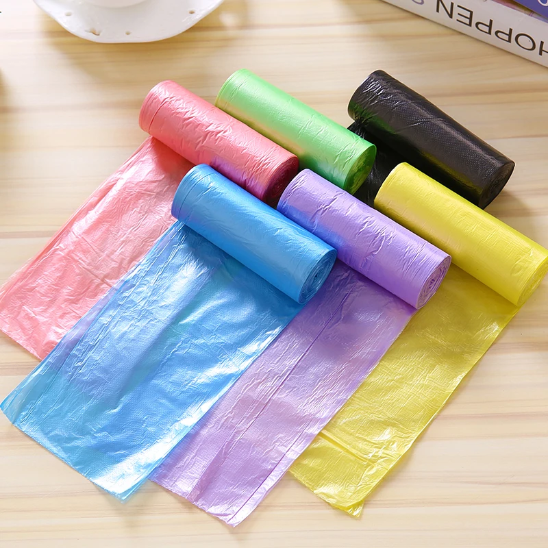 100pcs Portable Household Garbage Bag Thickened Environmentally Kitchen Garbage Bag Color Disposable Garbage Bags