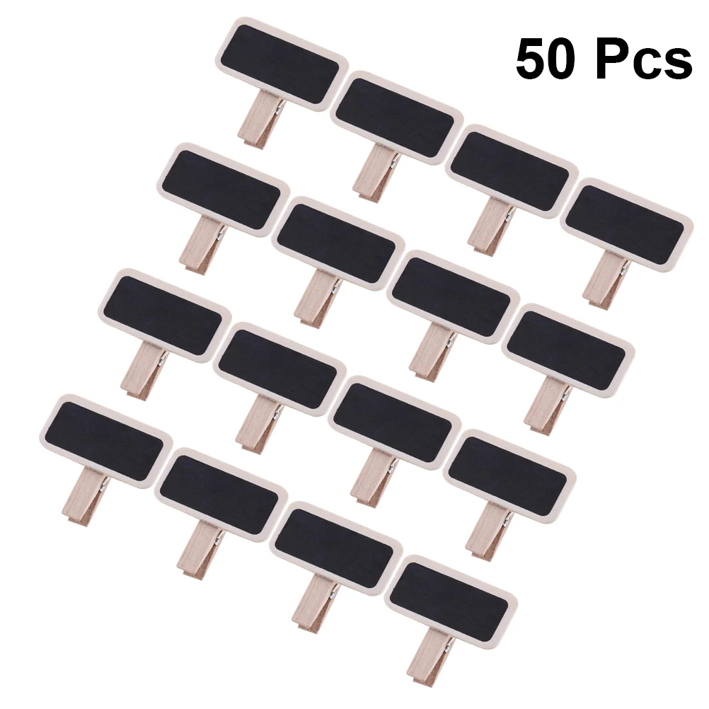 

50 Mini Clips Small Blackboard Erasable Reusable Chalkboards for Weddings Kids Crafts Party Favors Labels Signs
