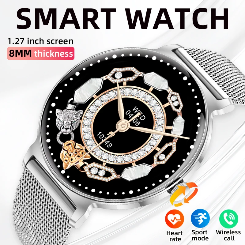

LIGE Ultra-thin Smart Watch Ladies Bluetooth Call Custom Dial Sport Heart Rate Health Tracking Watch Waterproof Women Smartwatch