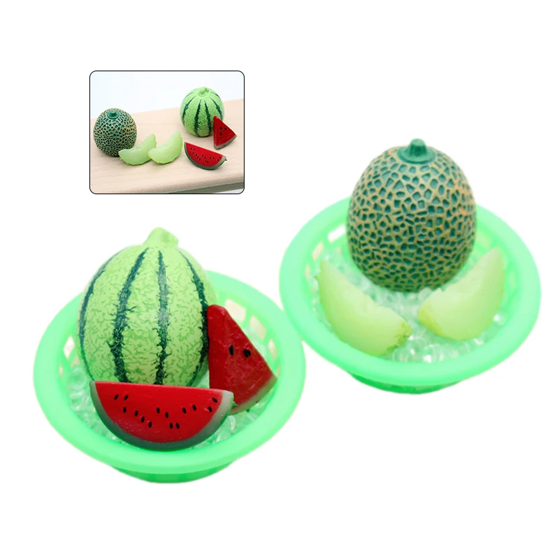 1/12 casa de muñecas simulación sandía helada melón modelo casa de muñecas Mini frutas juguetes casa de muñecas accesorios de cocina