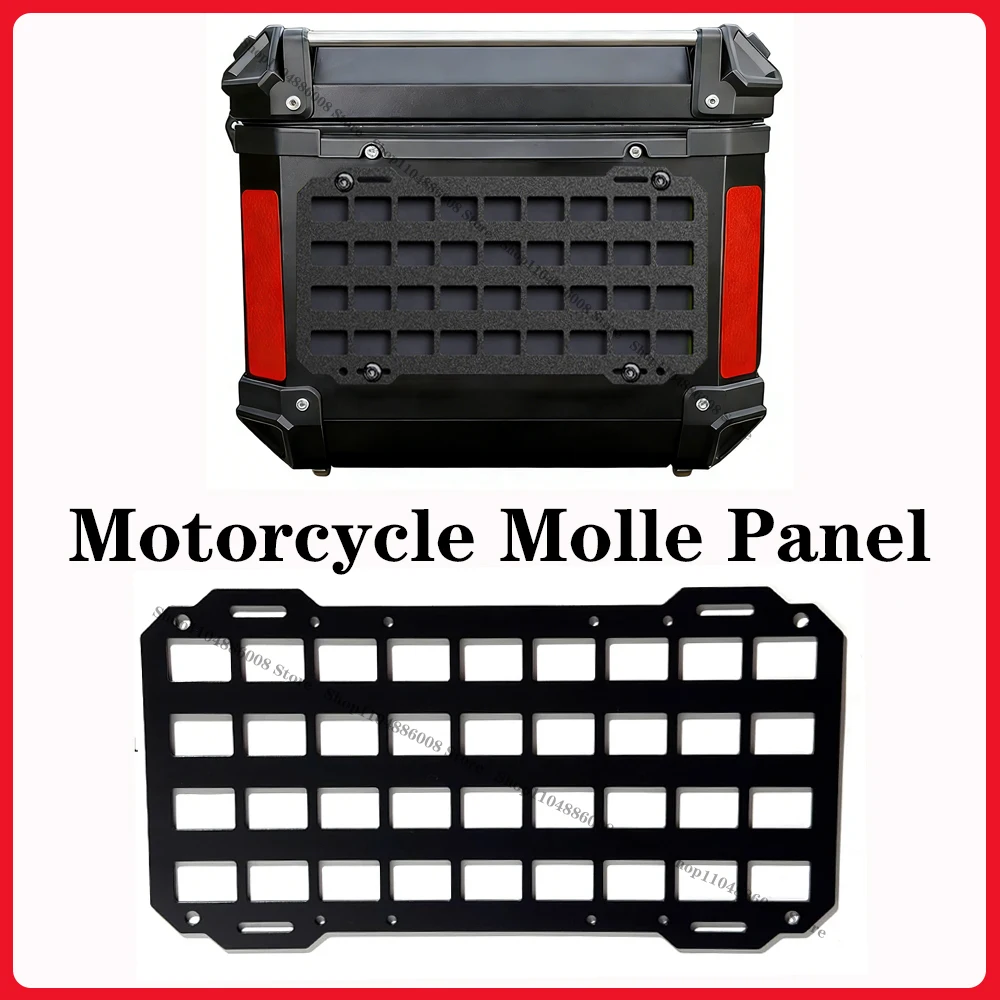 

Motorcycle Molle Panel Luggage Case Trunk Tail Box Top Box Universal Aluminum alloy Tactical Storage Box Tool Box Modifie