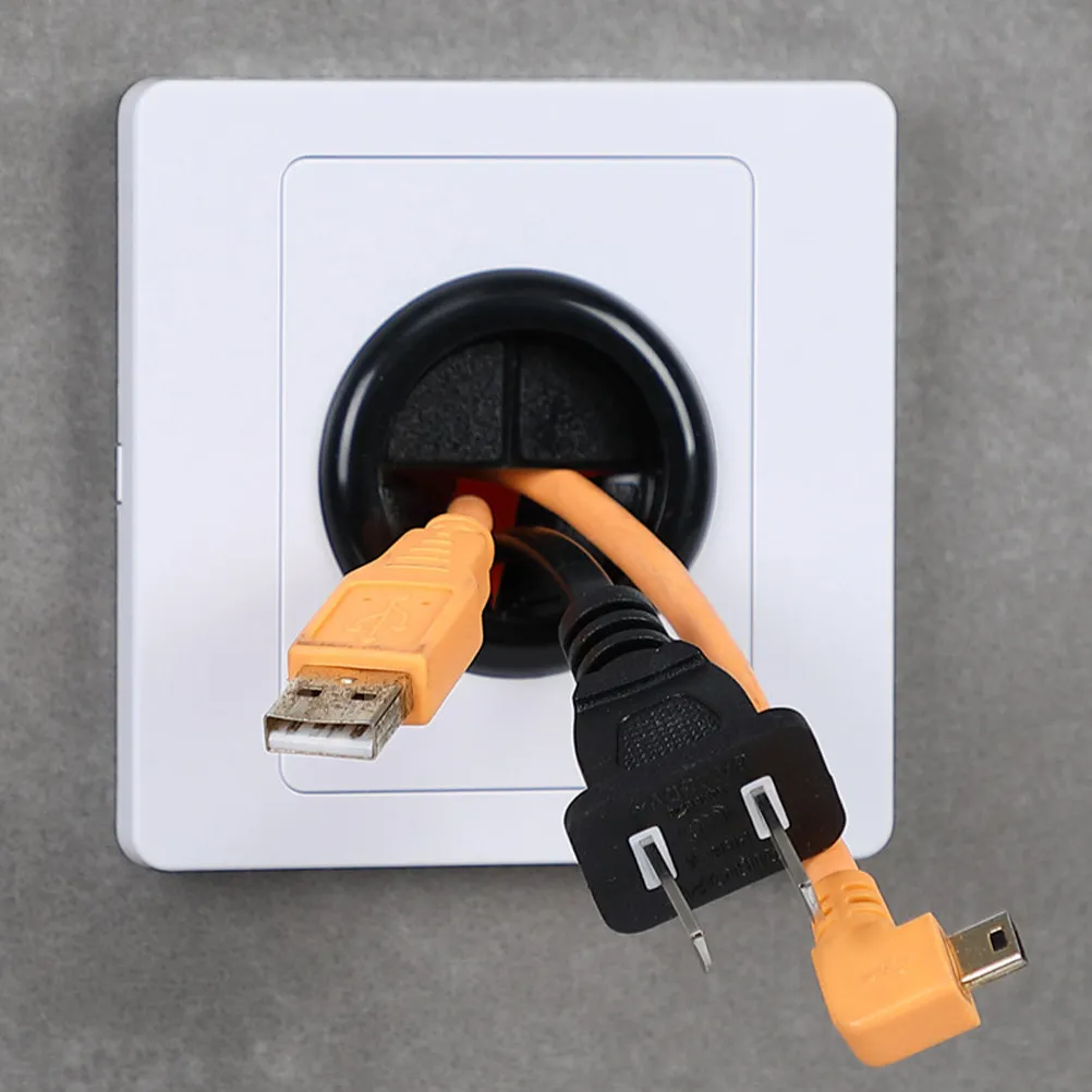 5Pcs Wall Cable Management Plate with Outlet Hole for Office DIY Cable Organization Wall Outlet Cover Plate