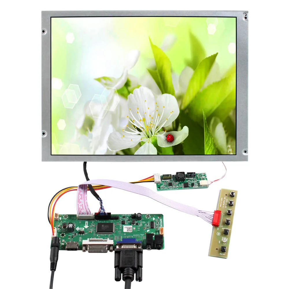 12.1in 1024X768 IPS 650nit Outdoor LCD Panel With HD MI DVI VGA LCD Controller Board