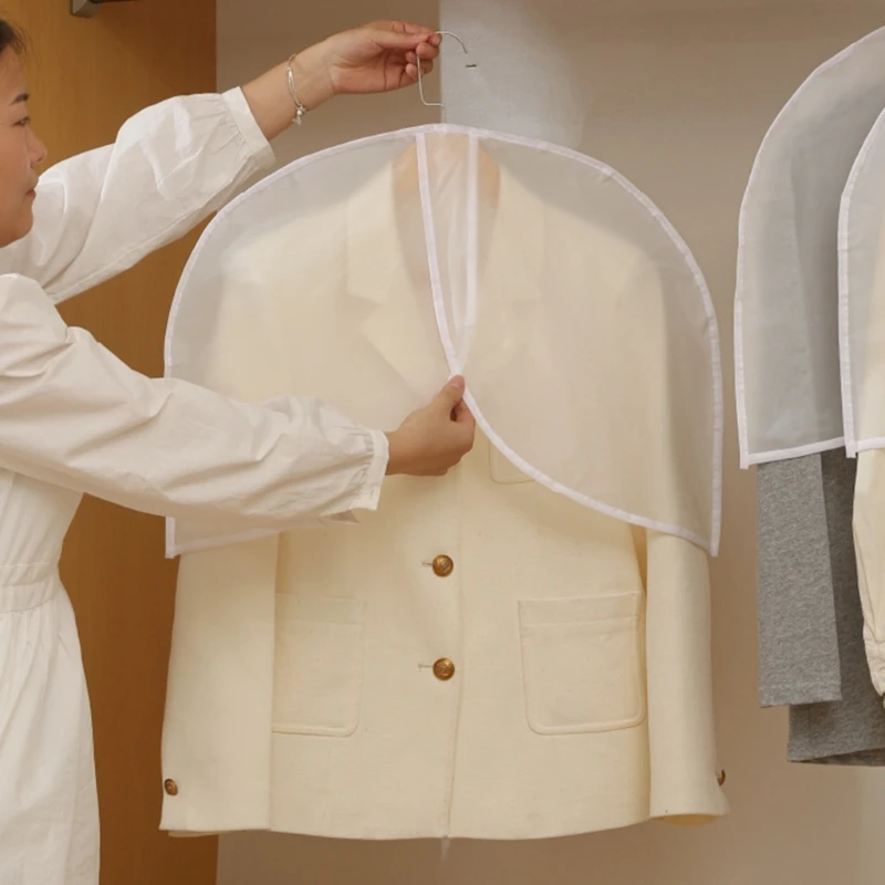 

5Pcs Clear Dustproof Garment Shoulder Cover For Coat Suits Storage In Wardrobe