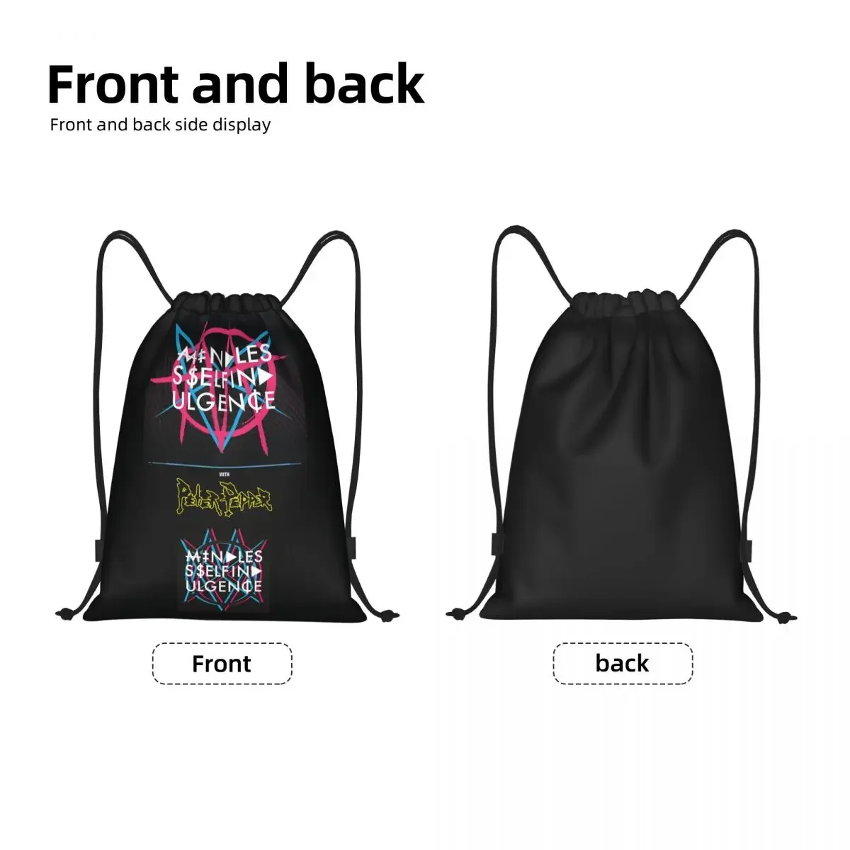 Custom Mindless Hip Hop Punk Rock Self Indulgence Drawstring Bag for Training Yoga Backpacks Electro Sports Gym Sackpack