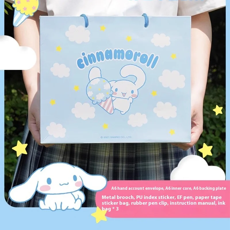 Sanrio Kawaii Cinnamoroll A6 Handwritten Book Gift Box Set Student Stationery Set Big Eared Dog Graduation Birthday Gift Pen