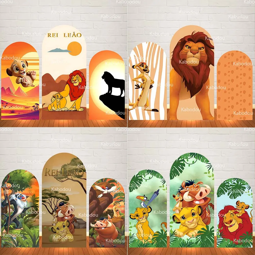 The Lion Kings Simba Backdrop Arch Cover Boys Birthday Party Decoration Baby Shower Photo Photography Background Studio Prop