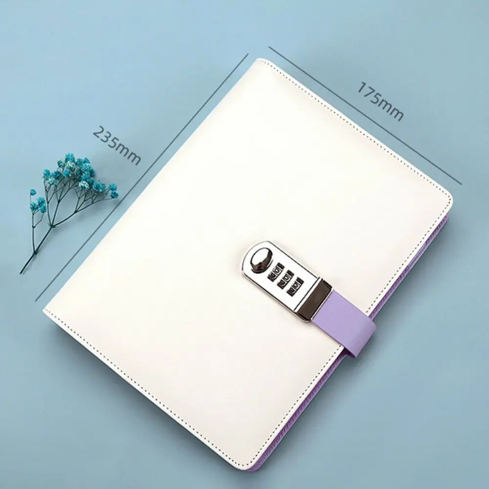 Diary Notebook 90-Page Password Lock Notebook A5 Soft Student's Writing Notebook Smooth Writing Useful Hand Ledger Daily Planner