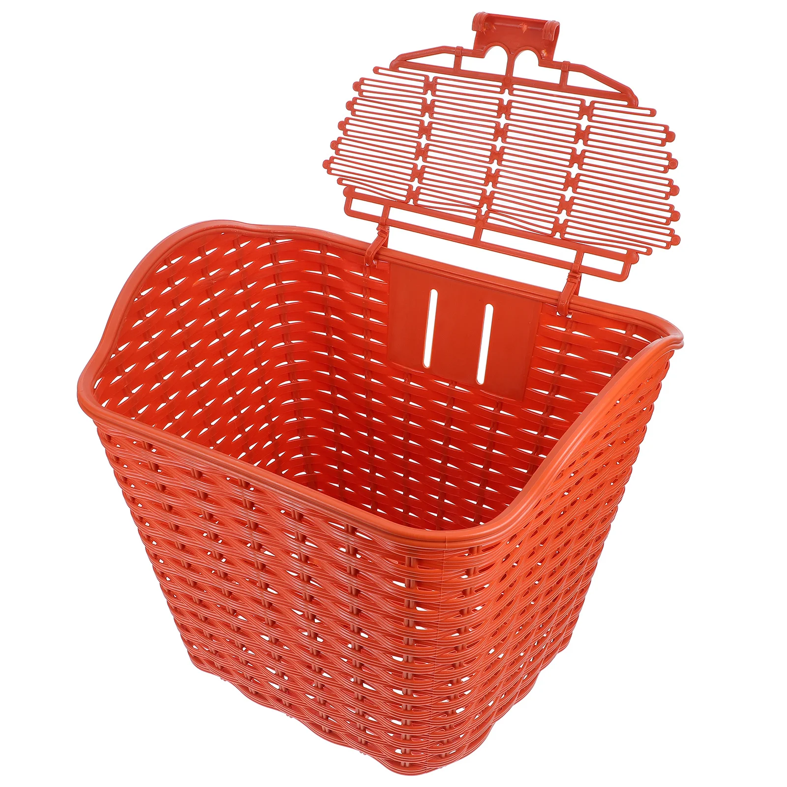 1pc Electric Bike Basket Front Plastic Universal Cargo Basket With Lid Storage For Commuting Shopping Cycling Travel Use