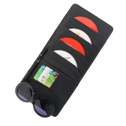 Car Sun Visor CD Holder Lambskin Light Disk Bag Multi-layer Auto Business Card Holders Auto Interior Supplies Car CD Holder