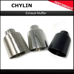 1 Pcs Matte/Glossy/Black Stainless Steel Muffler Tip Exhaust Tip System Pipe Universal Exhaust Tip 51/54/57/60MM For BMW Benz VW