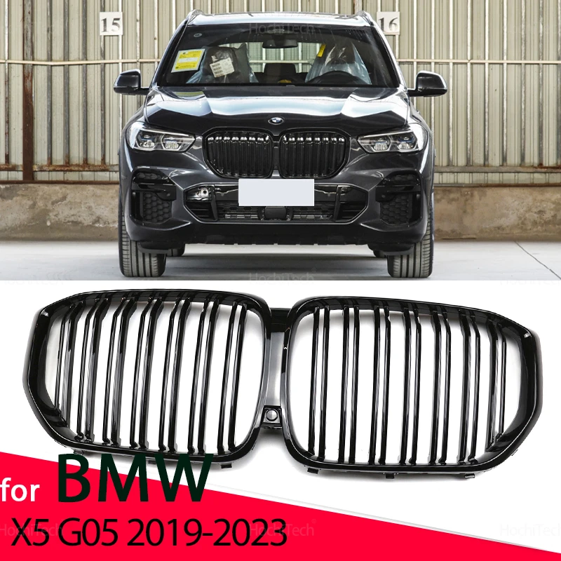 

For BMW X5 Series G05 2019 2020 2021 2022 2023 New Look Car Car Style Gloss Black Front Kidney Double Slat Grill Grille