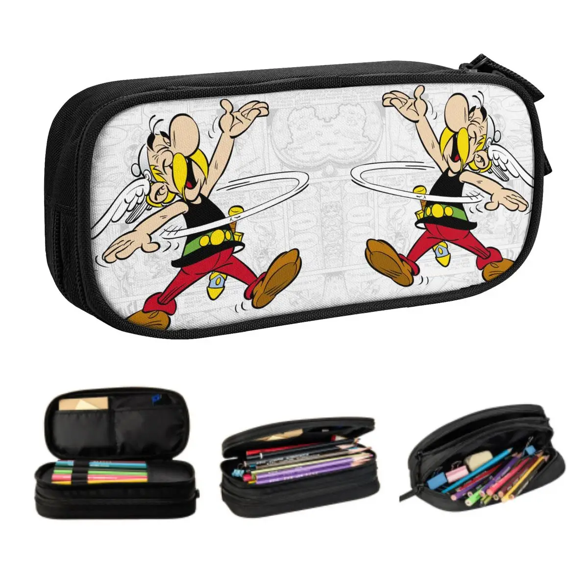 

Пользовательский пенал A-Asterixs для мальчиков и девочек, большая емкость, французский комикс, мультяшная ручка, сумка, коробка, канцелярские принадлежности