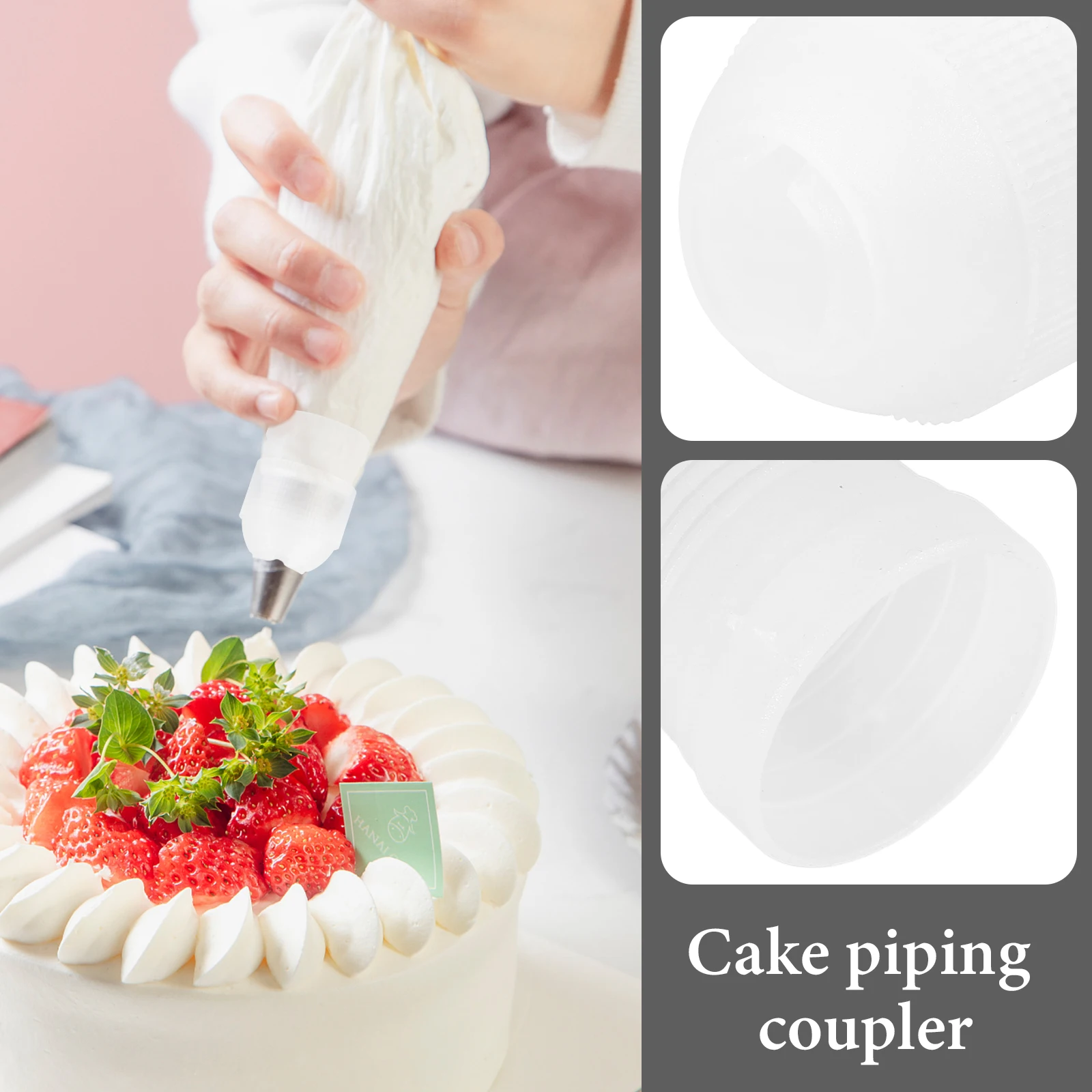 

20Pcs Silicone Piping Couplers Reusable Cake Nozzle Converter Practical Baking Decoration Tools Couplers for Piping Bags