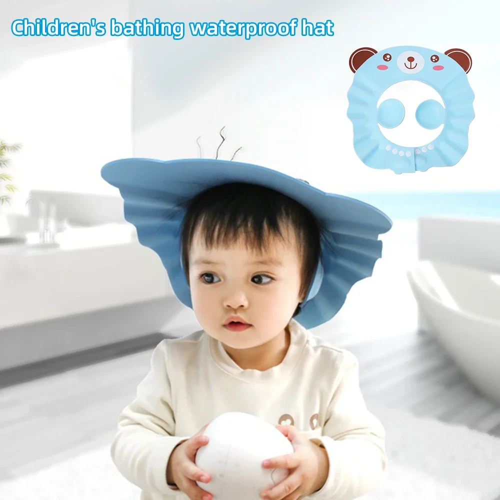 Gorro de lavado de pelo ajustable para Bebé y Niño, protector de ducha, tapa suave, protección para los ojos y los oídos